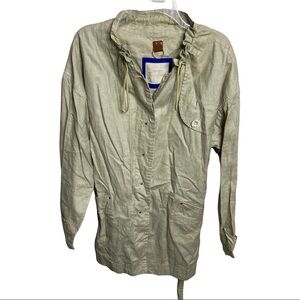 Thomas Burberrys Size Large Linen Flax Beige Vintage Jacket